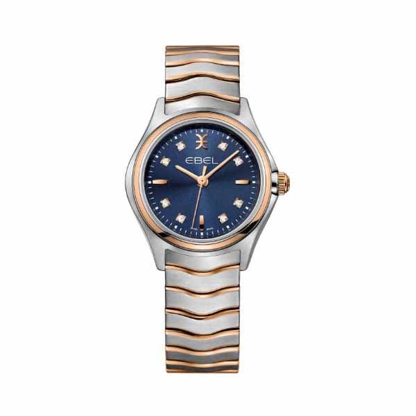 Ebel Wave 30Mm Stainless Steel / 18K Rose Gold Ladies Watch