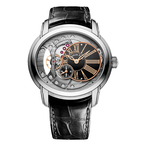 Audemars Piguet Millenary 15350St.Oo.D002Cr.01 Automatic 47Mm Stainless Steel Black Leather Straps Men'S Watch