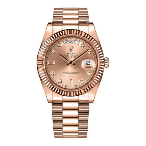 Rolex Day-Date Ii 218235 Rose Gold 41Mm Diamond Men'S Watch