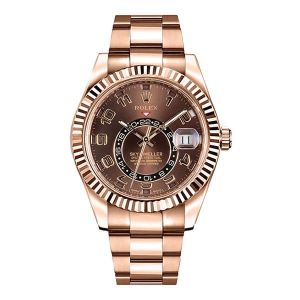Rolex Sky Dweller 326935 Choao Chocolate Arabic Dial 42Mm18Kt Everose Gold Men'S Watch