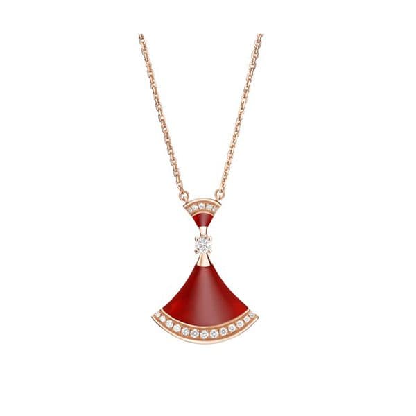 Bvlgari 'Diva'S Dream Necklace' In 18Kt Rose Gold With Diamonds And Carnelian Elements