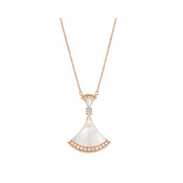 Bvlgari 'Diva'S Dream Necklace' In 18Kt Rose Gold With Mother Of Pearl Elements And Diamonds.