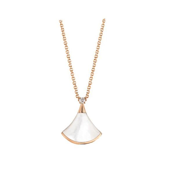 Bvlgari 'Diva'S Dream Necklace' In 18Kt Yellow Gold With Diamond And Mother-Of-Pearl Element