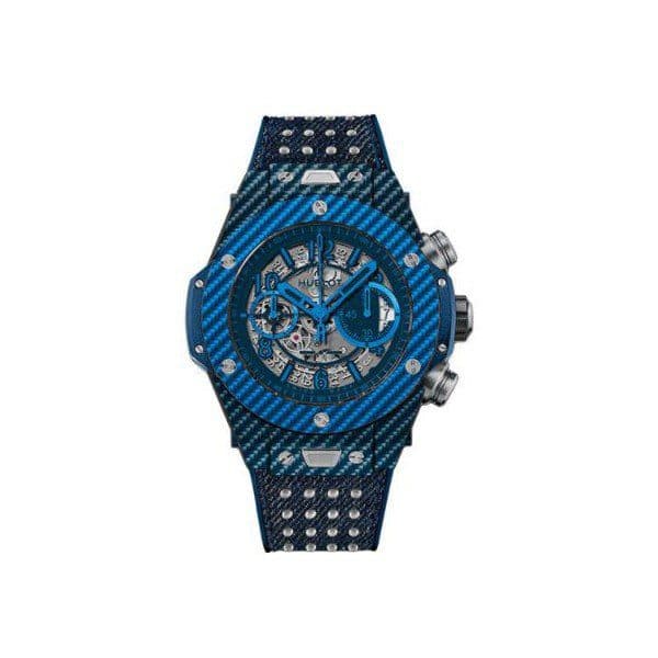Hublot Big Bang Unico Carbon Fiber & Dark Blue Texalium 45Mm Men'S Watch