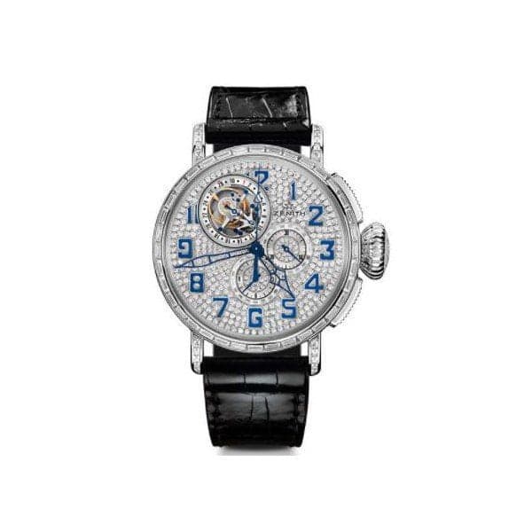 Zenith Pilot Type 20 Tourbillon Diamond 18Kt White Gold 48Mm Men'S Watch