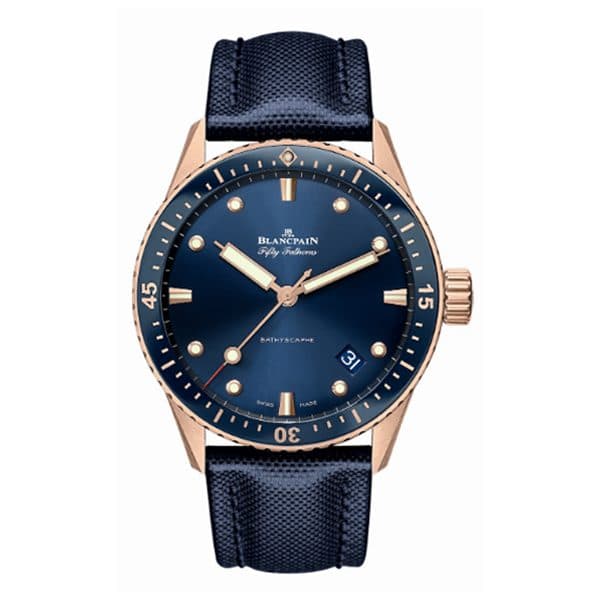 Blancpain Fifty Fathoms Bathyscaphe In 18K Rose Gold Men'S Watch