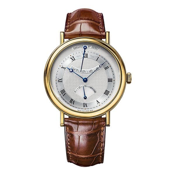 Breguet Classique 5207Ba/12/9V6 Silver Roman Dial Automatic 36Mm 18K Yellow Gold Unisex Brown Leather Straps Watch