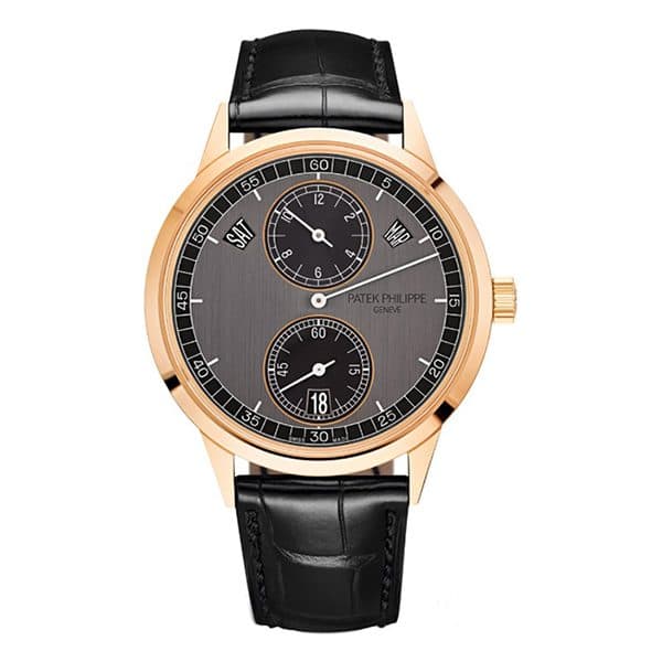 Patek Philippe Annual Calendar 5235/50R-001 Grey Dial Rose Gold 40.5Mm Black Leather Straps Men'S Watch
