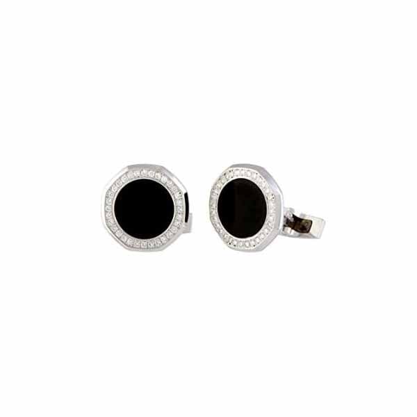 Audemars Piguet White Gold Cufflinks With Diamonds And Black Onyx