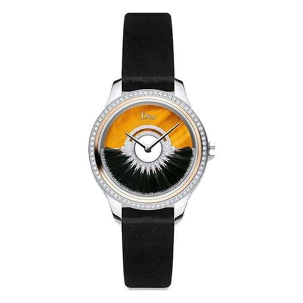 Dior Grand Bal Plume Cd153B2Sa001 Tiger Eye Diamond Set Bezel Stainless Steel