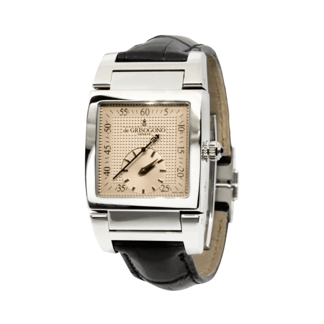 De Grisogono Instrumento UNO GS N02 Grande Seconde Steel On Strap Salmon Dial