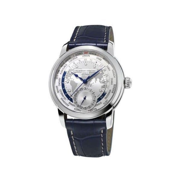 Frederique Constant Worldtimer 42Mm Stainless Steel Men'S Watch