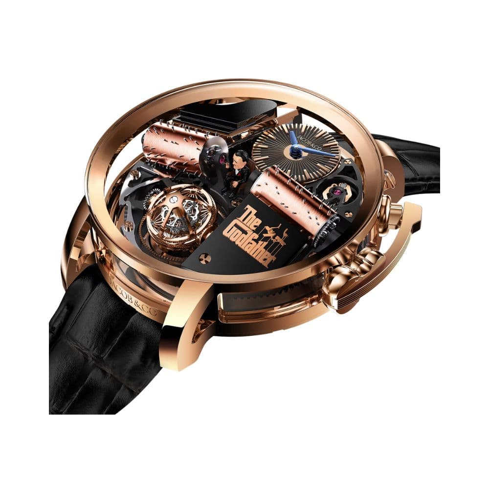 Jacob & Co. Opera Godfather Op110.40.Ag.Ab.C Tourbillon 47Mm 18K Rose Gold Men'S Watch