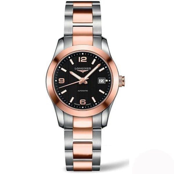 Longines Conquest Classic Automatic Stainless Steel And 18Kt Rose Gold Ladies Watch