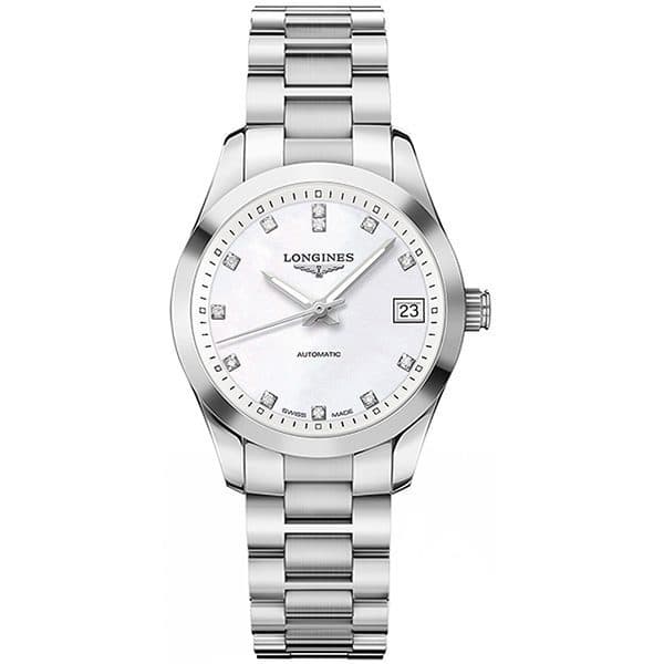 Longines Conquest Classic Mother Of Pearl Dial Automatic 34Mm Ladies Watch