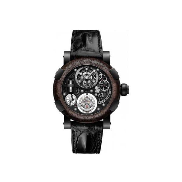 Romain Jerome Titanic Steampunk Tourbillon 50Mm Black Pvd With Titanic Rusted Steel Bezel Limited Edition Men'S Watch