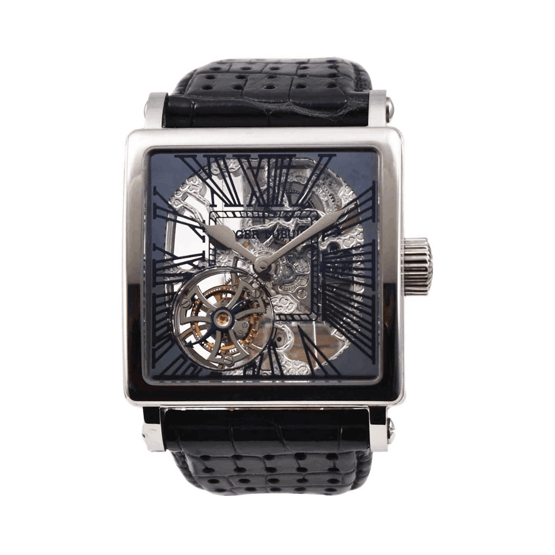 Roger Dubuis Golden Square G40 02SQ 7 V3.79 Skeleton Tourbillon With Skeleton Dial Men'S Watch