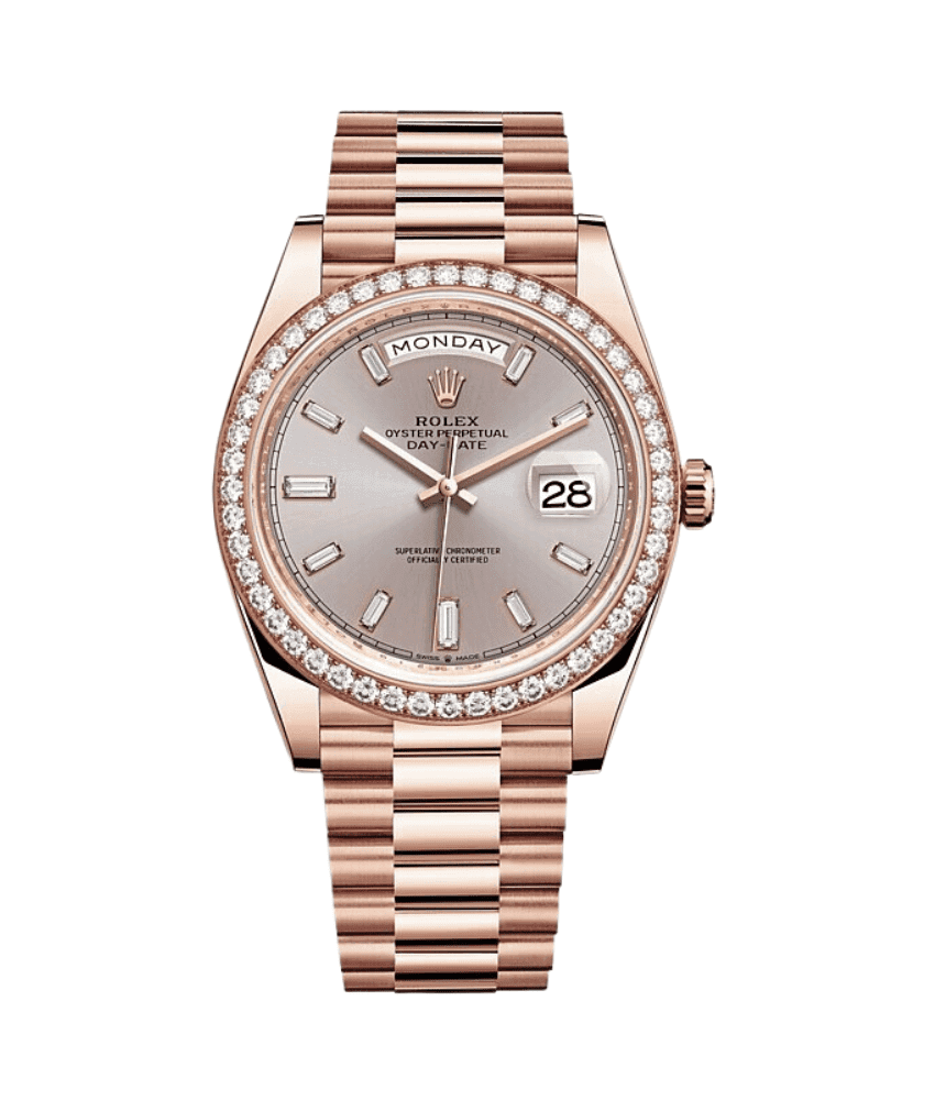 Rolex Day-Date M228345Rbr-0007 Oyster Everose Gold And Diamonds