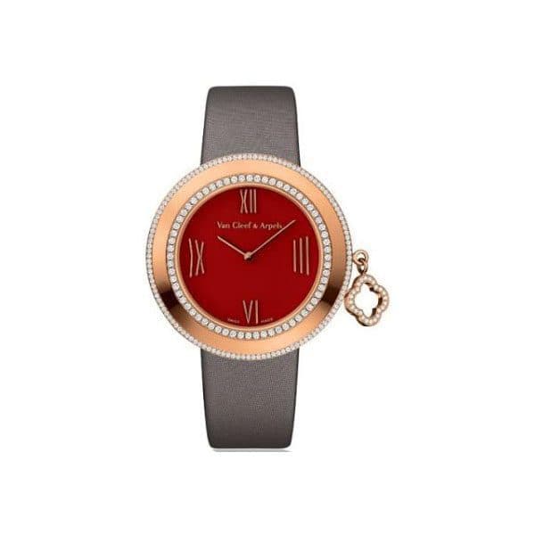 Van Cleef & Arpels Charms Red Carnelian Dial Ladies Watch