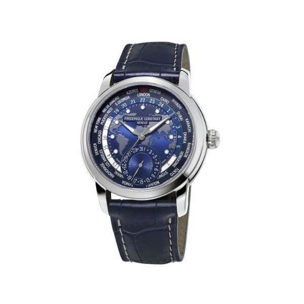 Frederique Constant Worldtimer 42Mm Stainless Steel Men'S Watch Fc-718Nwm4H6