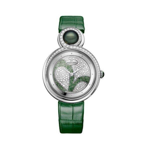 Jaquet Droz Clover Leaf 18Kt White Gold 35Mm Ladies Watch