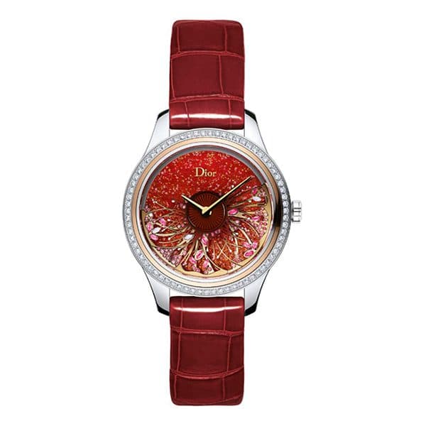 Dior Jardin Fleuri Cd153B2X1007 Limited Edition Stainless Steel Red Mother Of Pear Dial