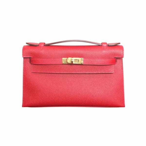 Hermes Kelly Pochette Mini Rouge Casaque Epsom Ghw Bag