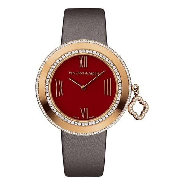 Van Cleef & Arpels Charms Red Carnelian Dial 38Mm 18K Rose Gold Ladies Watch