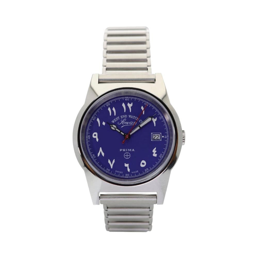 West End Watch Co. 3369 Sowar Prima Quartz 38mm Arabic Blue Dial