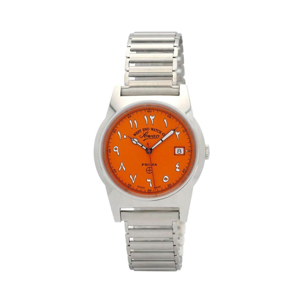West End Watch Co. 3374 Sowar Prima Quartz 38mm Arabic Orange Dial 3374