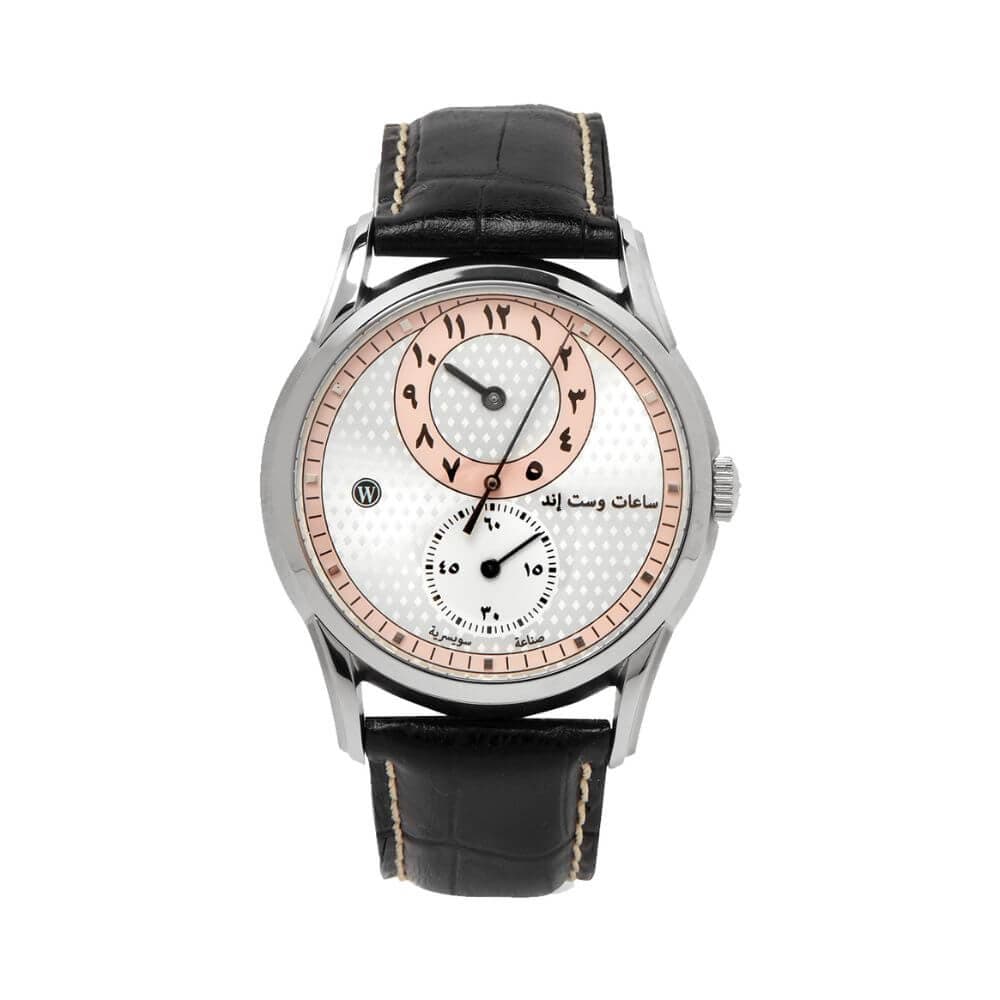 West End Watch Co. 6873.10.3361BLK Arabic Pink & Silver Dial 37mm