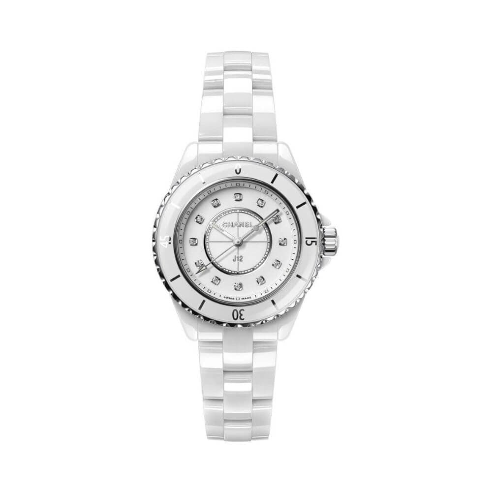 Chanel J12 H5703 Quartz White Ceramic Diamond Dial 33mm