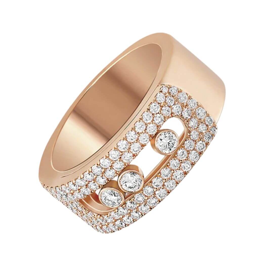 Messika Move Noa Gm 10102-PG-52 Pave Pink Gold Diamond Ring
